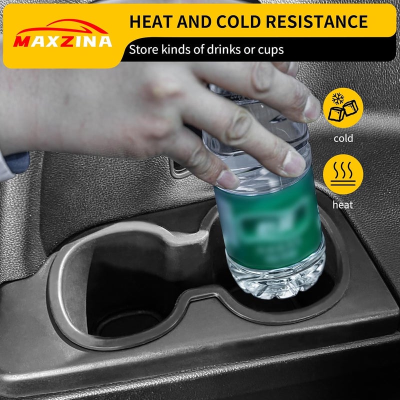 Maxzina Cup Holder Compatible with 2023-2025 Honda Pilot Rear 3rd Row Black Silicone Center Console Insert Cup Holder Bottle Holder Interior 2PCS Decoration for 2024 Pilot Accessories - Image 4